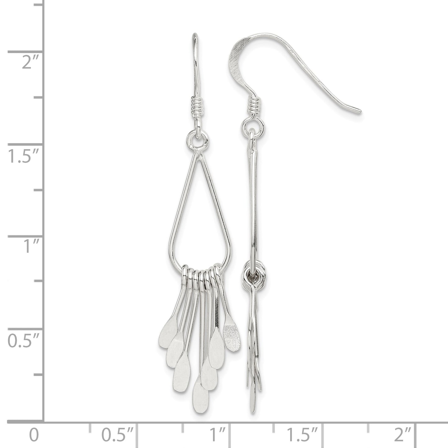 Sterling Silver Polished Fancy Teardrop Dangle Earrings