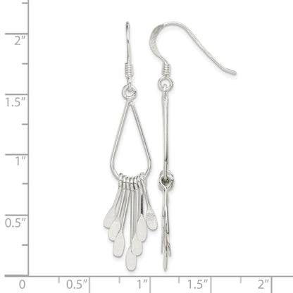 Sterling Silver Polished Fancy Teardrop Dangle Earrings