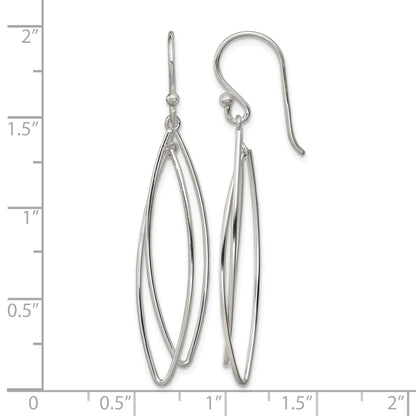 Sterling Silver Polished Double Marquise Shape Dangle Earrings