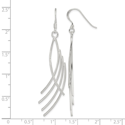Sterling Silver Polished Fancy Curved Design Dangle Earrings