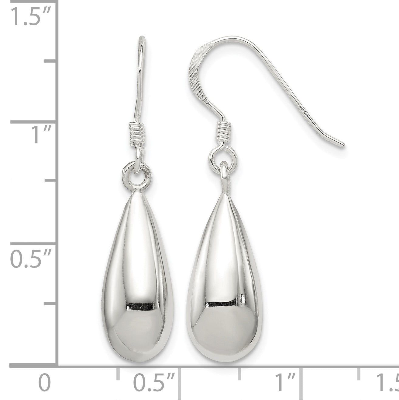 Sterling Silver Fancy Teardrop Earrings