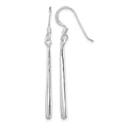 Sterling Silver Polished Teardrop Bar Dangle Earrings