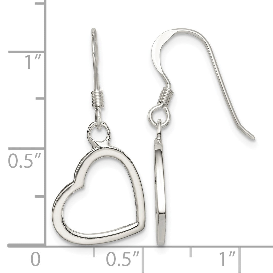 Sterling Silver Heart Dangle Earrings