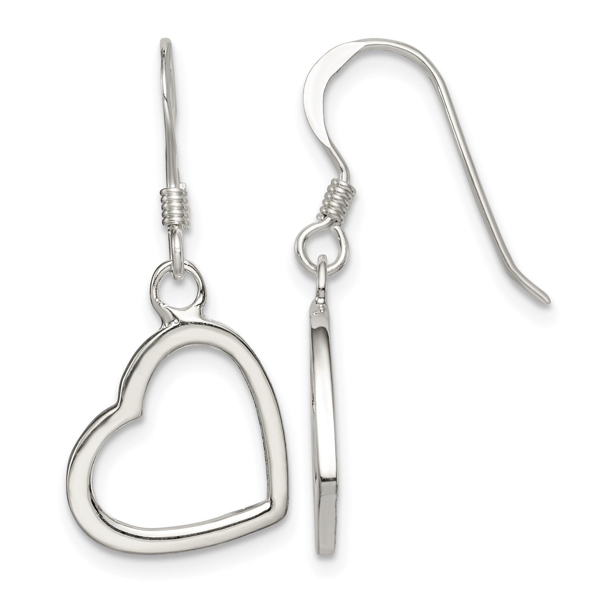 Sterling Silver Heart Dangle Earrings