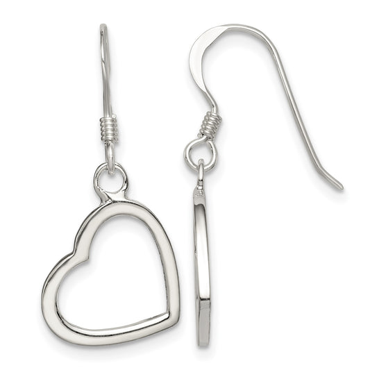 Sterling Silver Heart Dangle Earrings