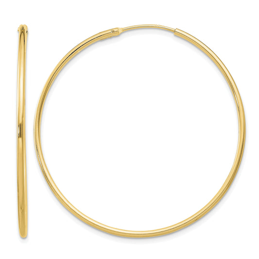 Sterling Silver Flash Gold-plated 1.3mm Endless Hoop Earrings