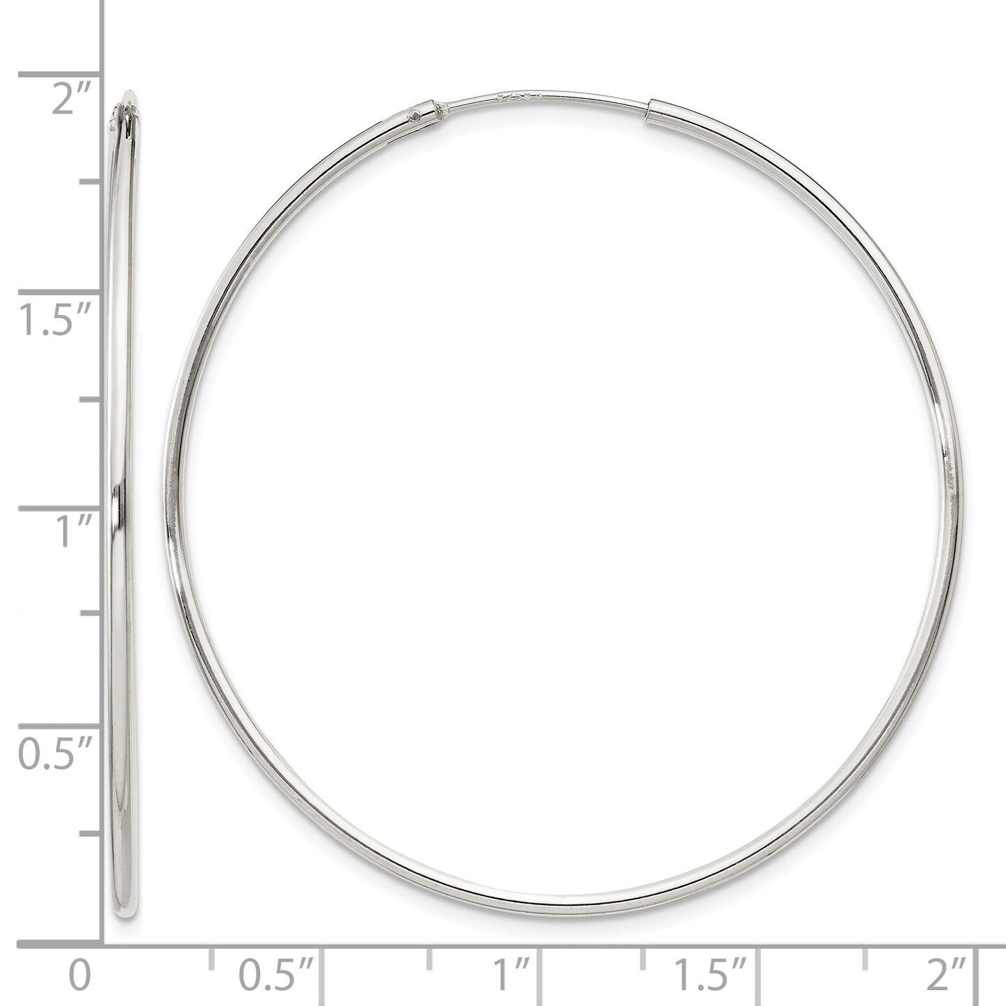 Sterling Silver 1.3mm Hoop Earrings