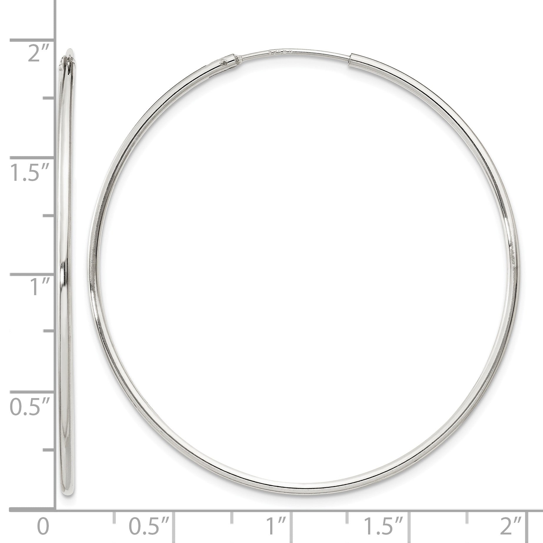Sterling Silver 1.3mm Hoop Earrings