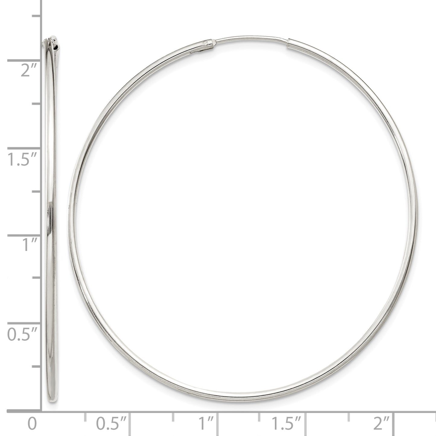 Sterling Silver 1.3mm Hoop Earrings