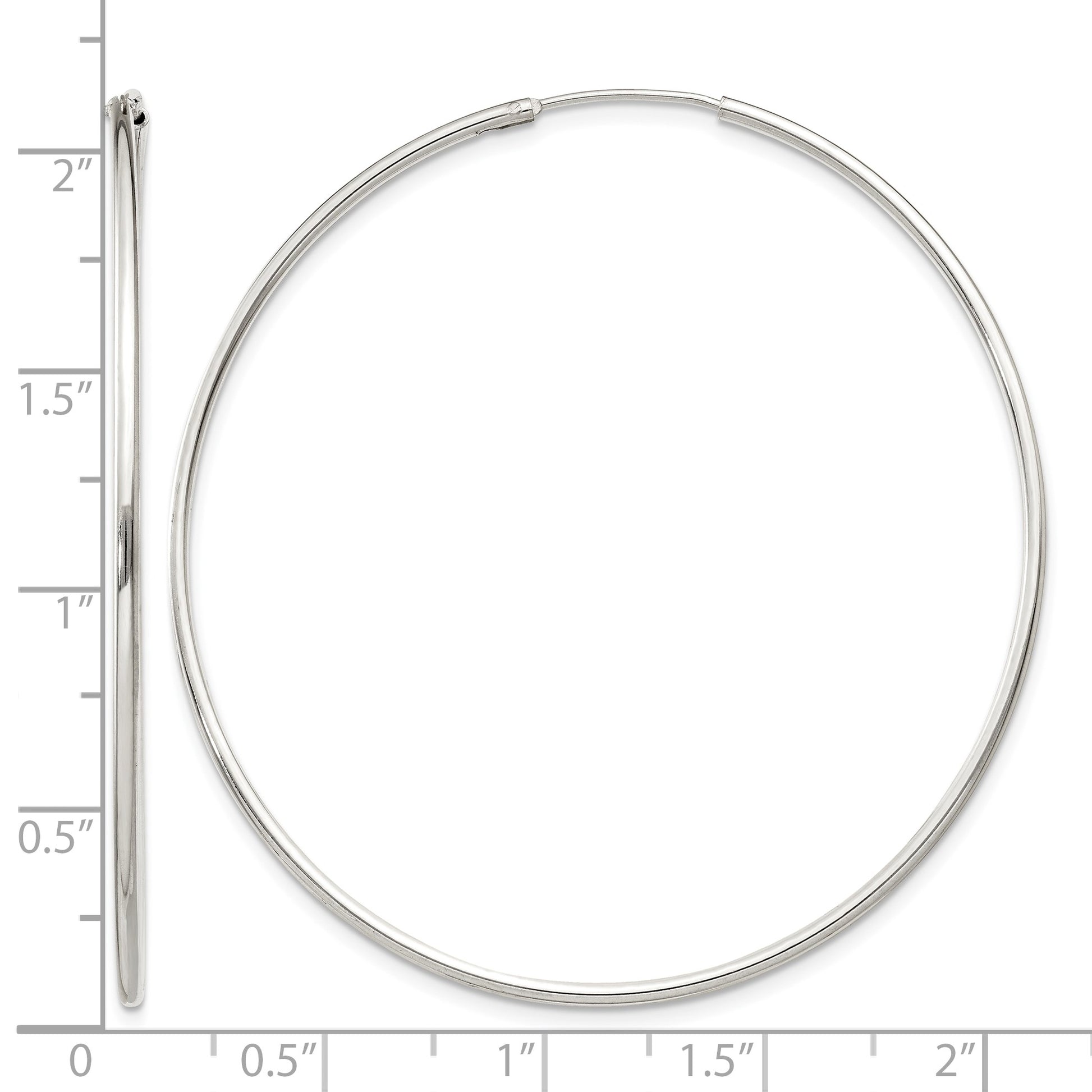 Sterling Silver 1.3mm Hoop Earrings