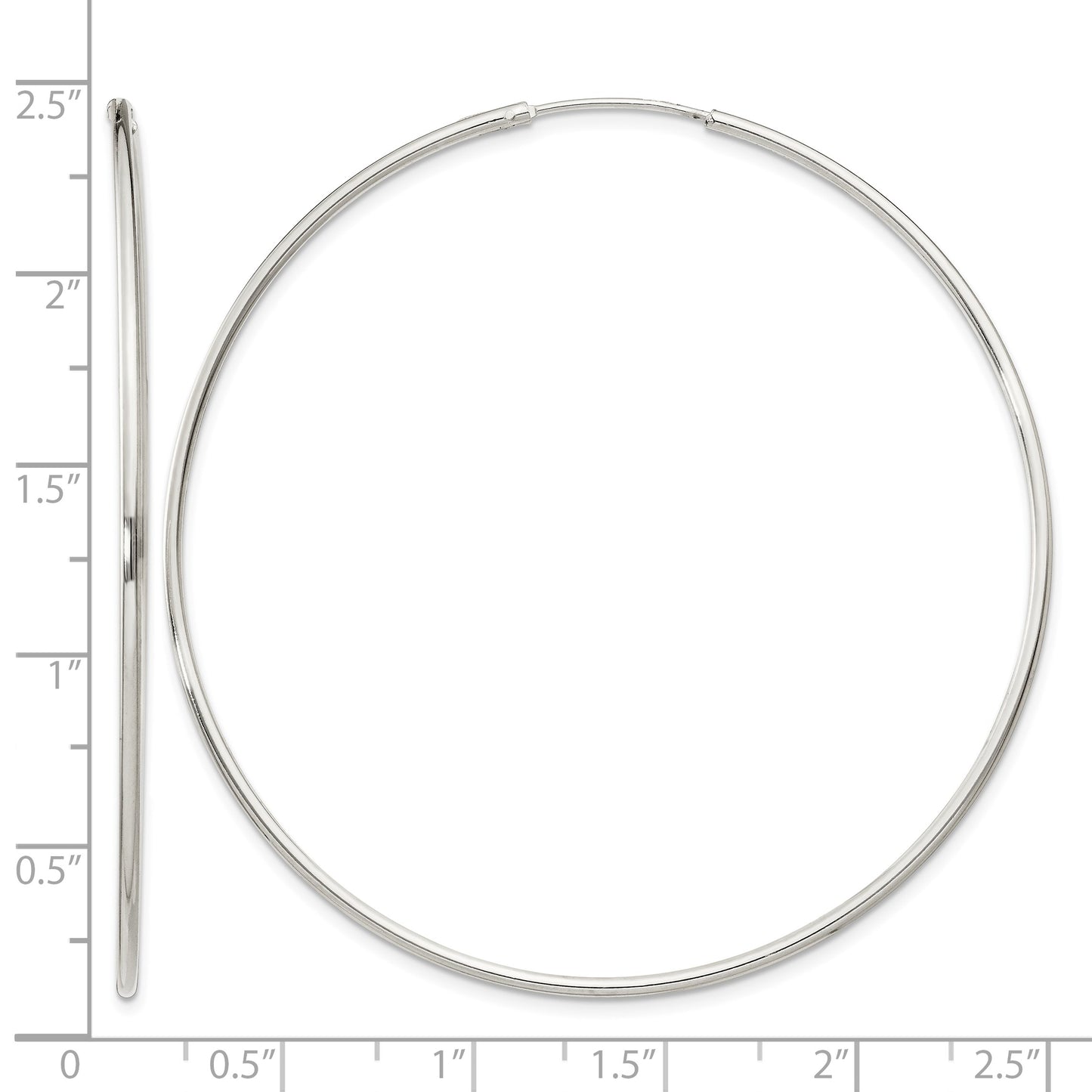 Sterling Silver 1.3mm Hoop Earrings