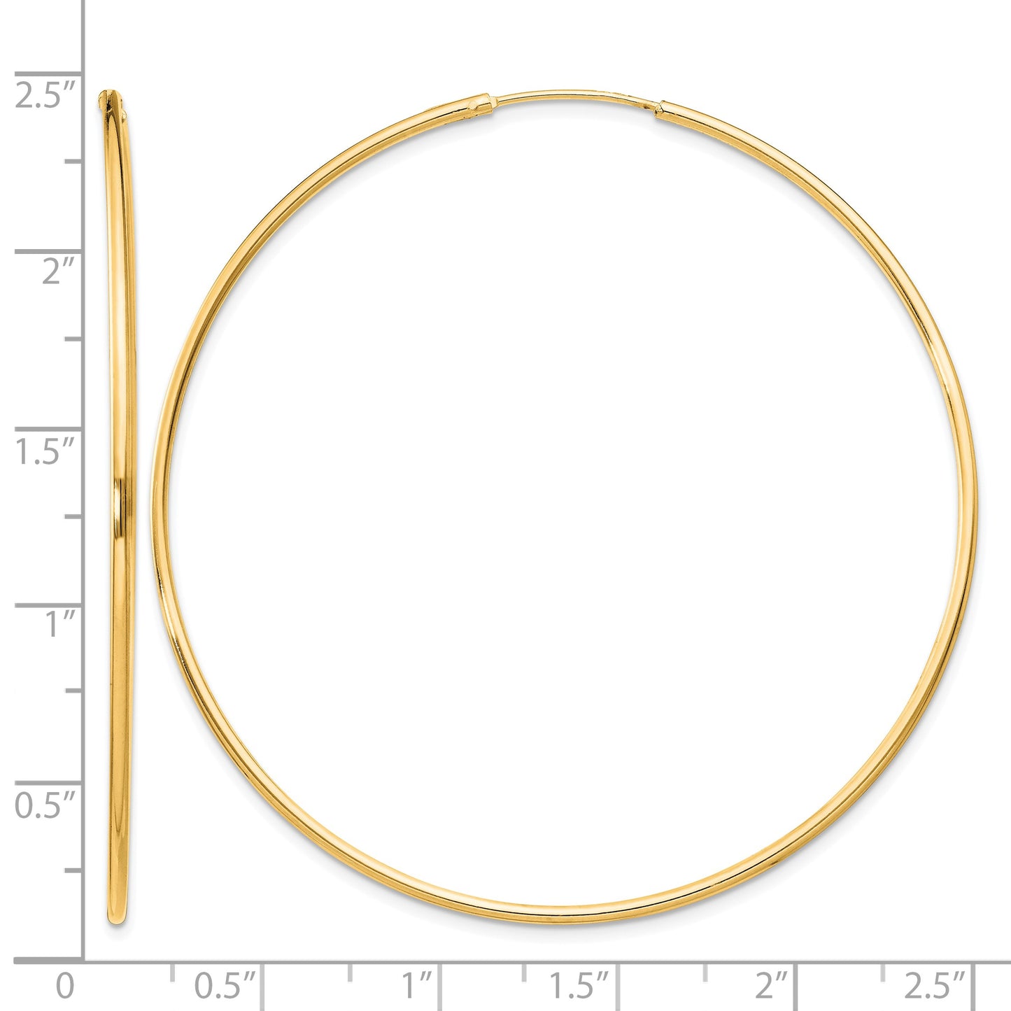 Sterling Silver Flash Gold-plated 1.3mm Endless Hoop Earrings