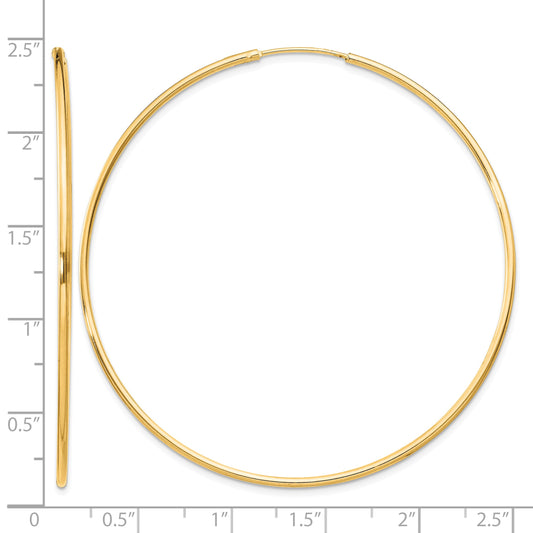 Sterling Silver Flash Gold-plated 1.3mm Endless Hoop Earrings