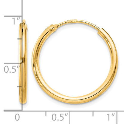 Sterling Silver Flash Gold-plated 2mm Endless Hoop Earrings