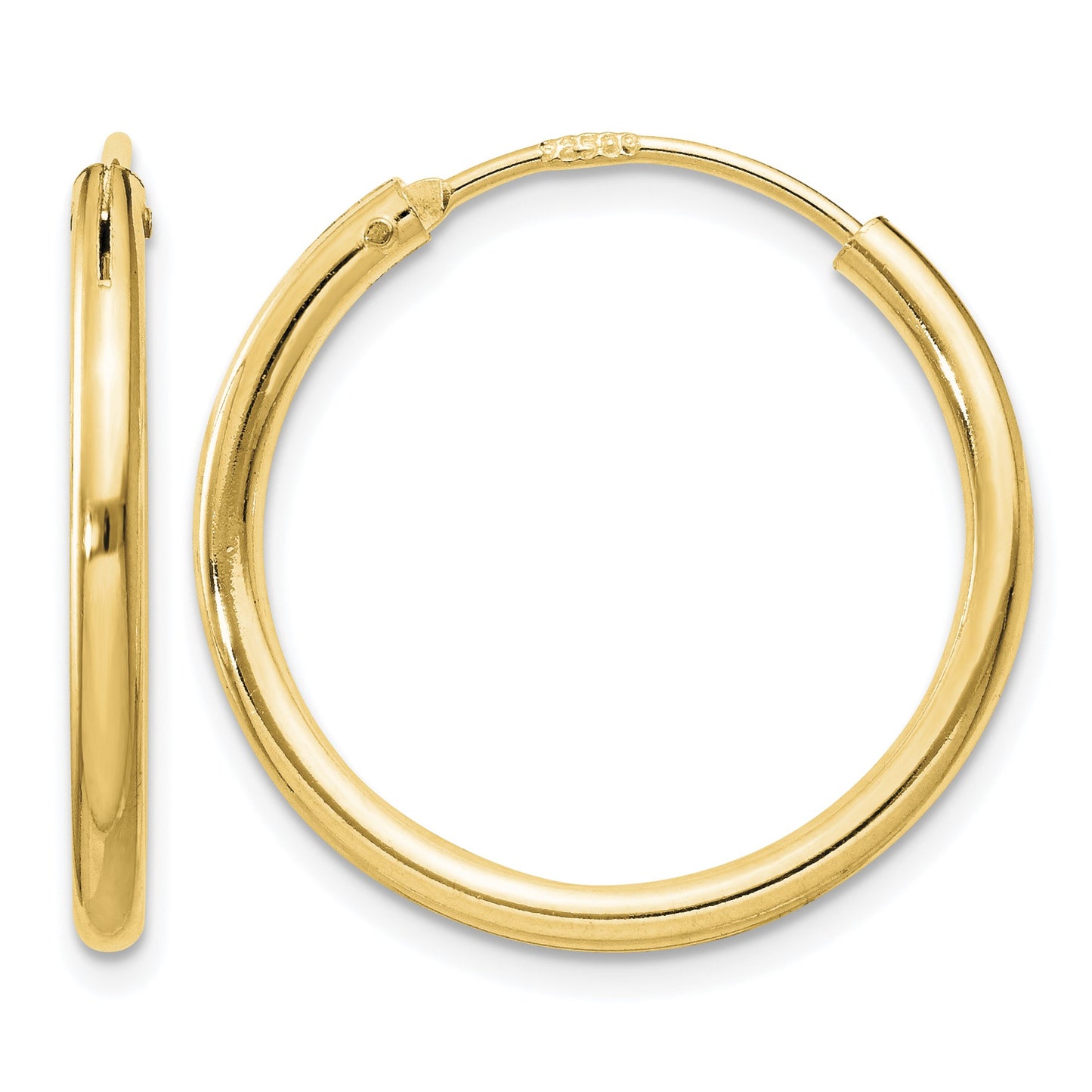 Sterling Silver Flash Gold-plated 2mm Endless Hoop Earrings