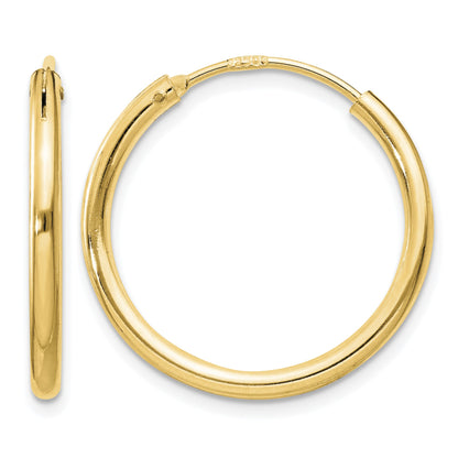 Sterling Silver Flash Gold-plated 2mm Endless Hoop Earrings