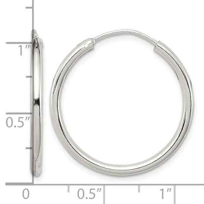 Sterling Silver 2mm Hoop Earrings