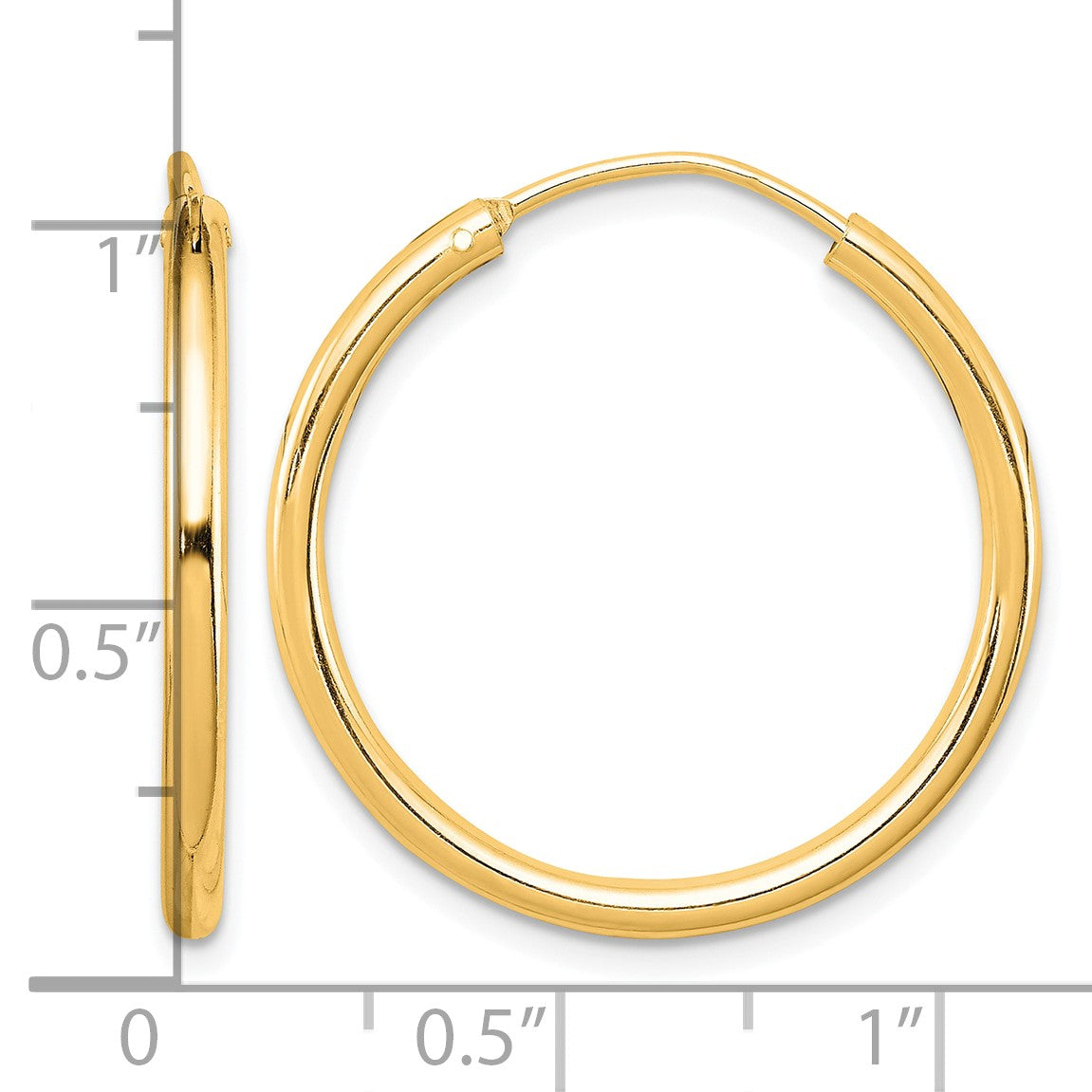 Sterling Silver Flash Gold-plated 2mm Endless Hoop Earrings