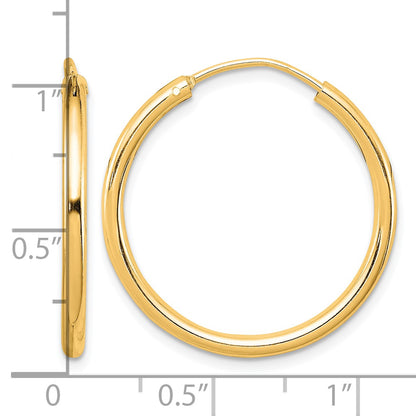 Sterling Silver Flash Gold-plated 2mm Endless Hoop Earrings