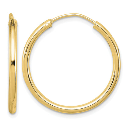 Sterling Silver Flash Gold-plated 2mm Endless Hoop Earrings