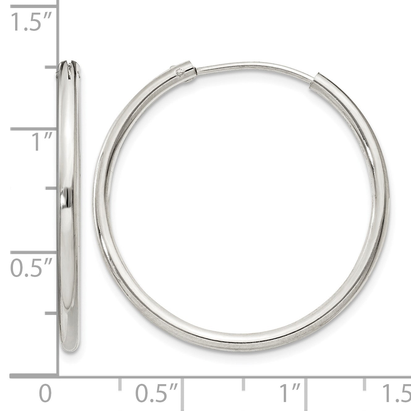 Sterling Silver 2mm Hoop Earrings