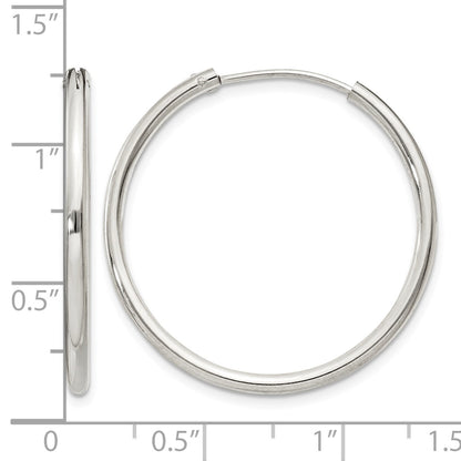 Sterling Silver 2mm Hoop Earrings