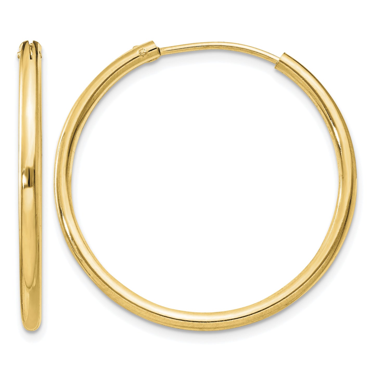 Sterling Silver Flash Gold-plated 2mm Endless Hoop Earrings