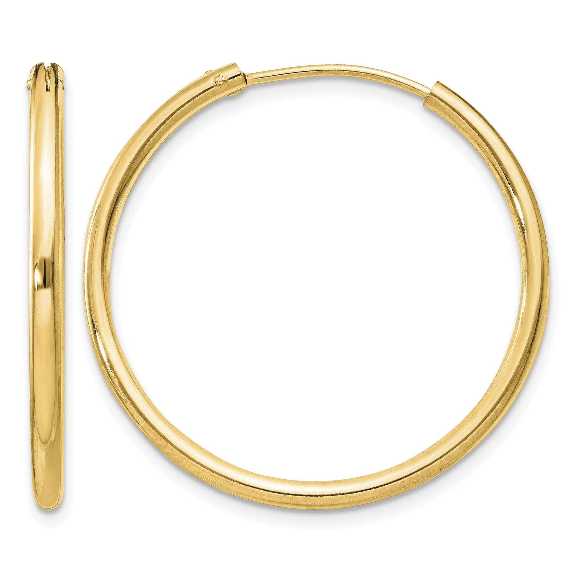 Sterling Silver Flash Gold-plated 2mm Endless Hoop Earrings