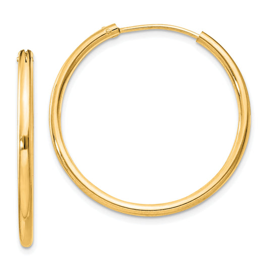 Sterling Silver Flash Gold-plated 2mm Endless Hoop Earrings