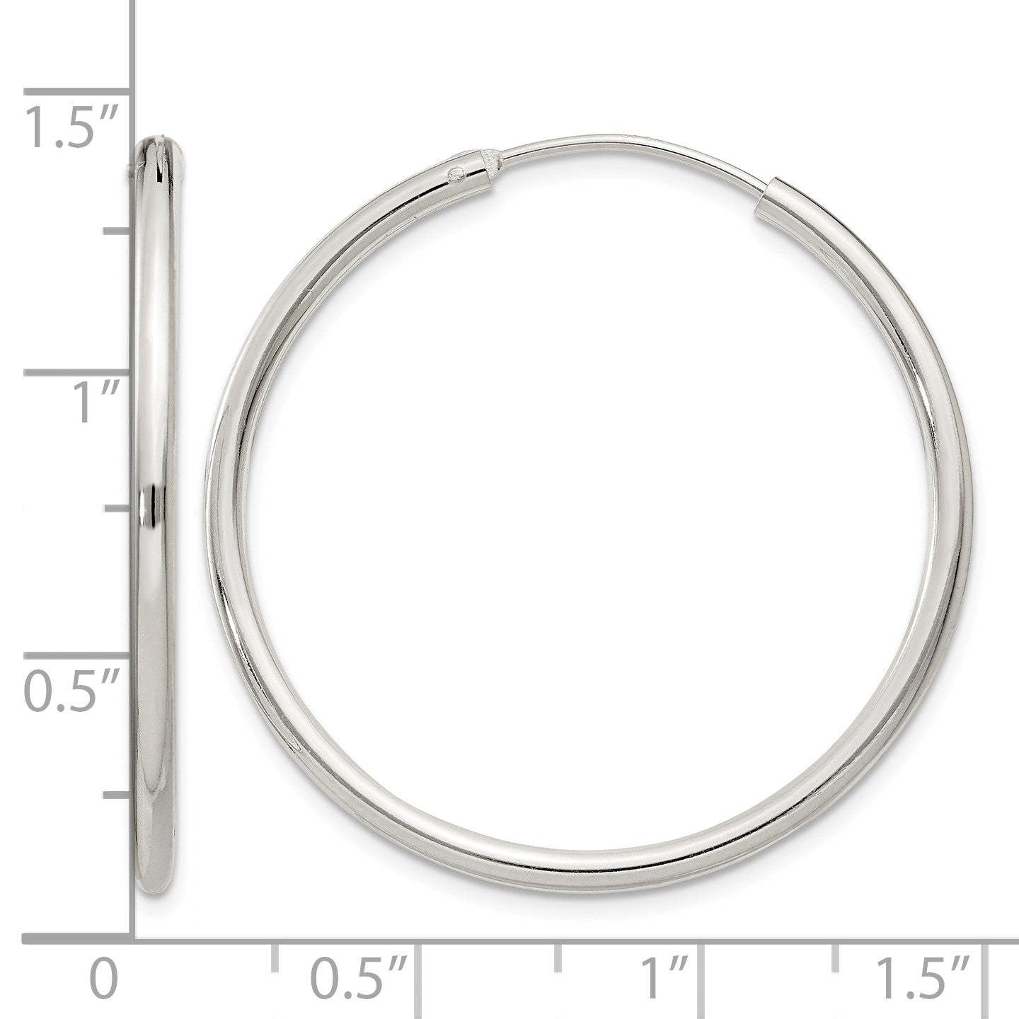 Sterling Silver 2mm Hoop Earrings