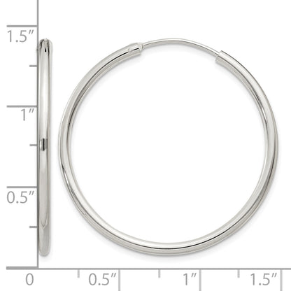 Sterling Silver 2mm Hoop Earrings