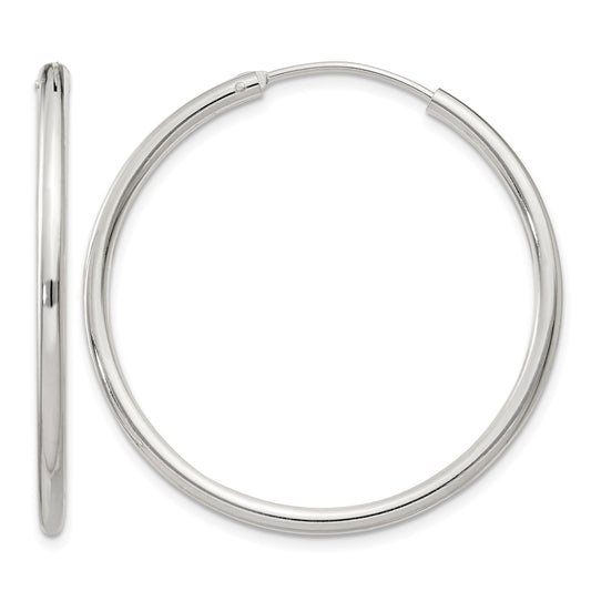 Sterling Silver 2mm Hoop Earrings