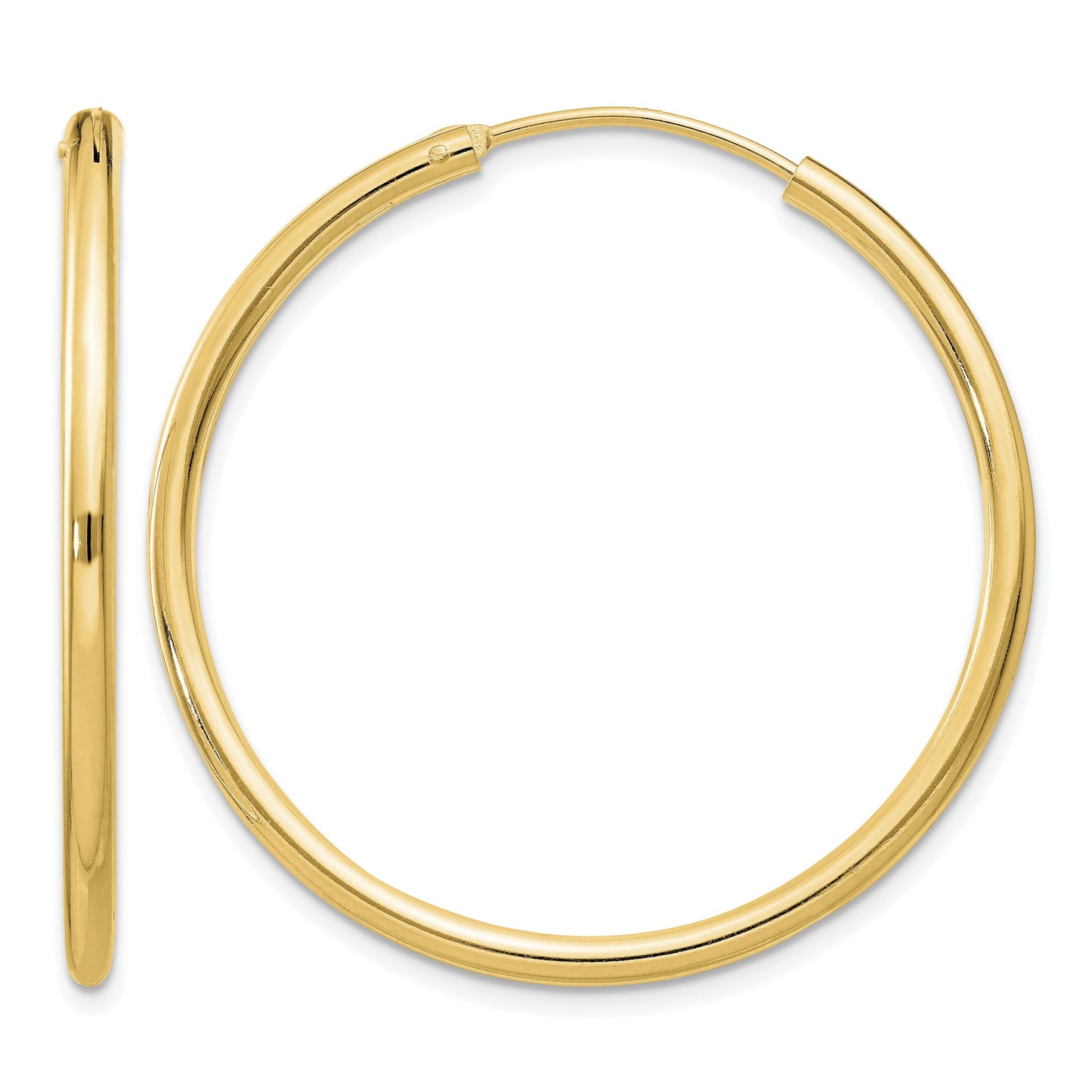 Sterling Silver Flash Gold-plated 2mm Endless Hoop Earrings