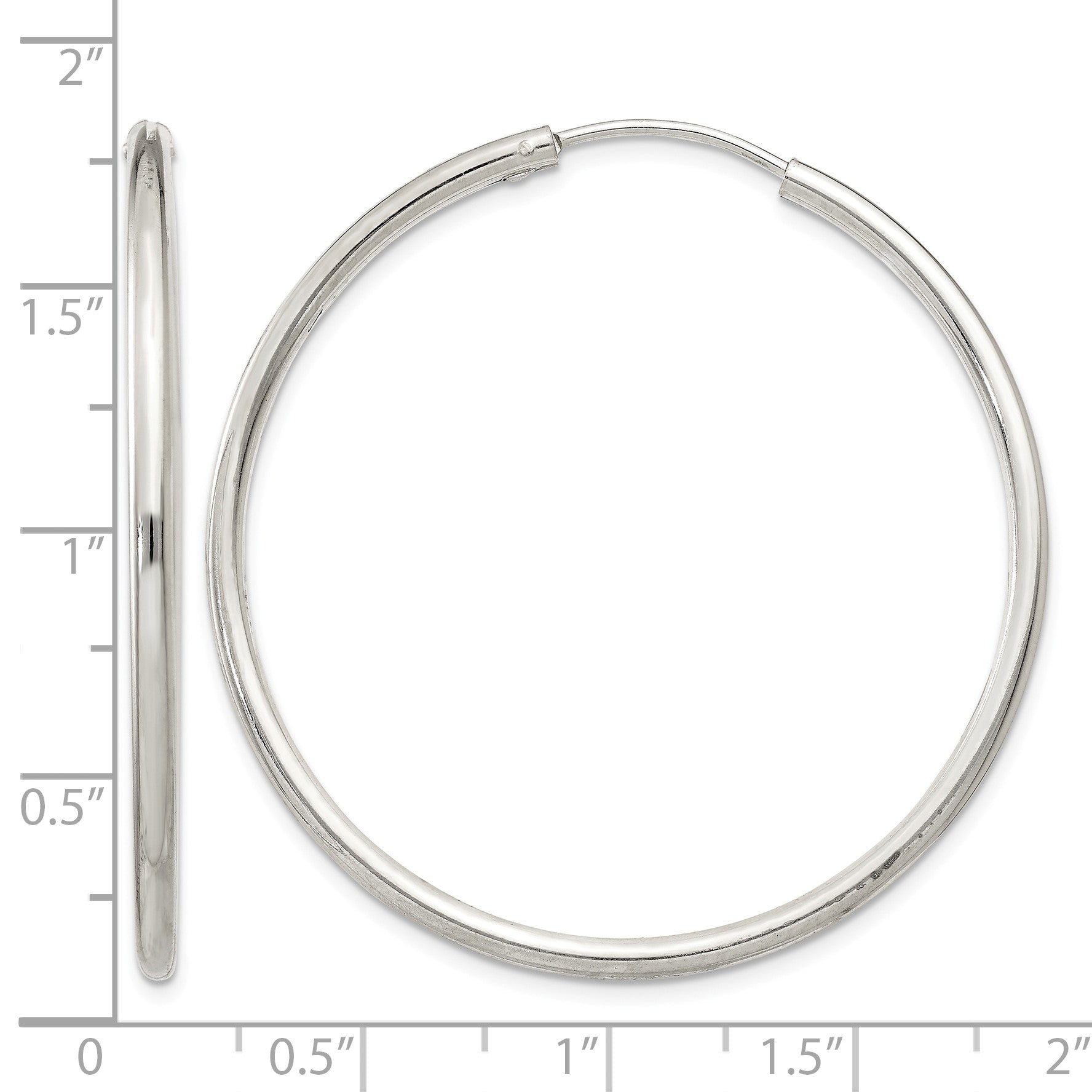 Sterling Silver 2mm Hoop Earrings