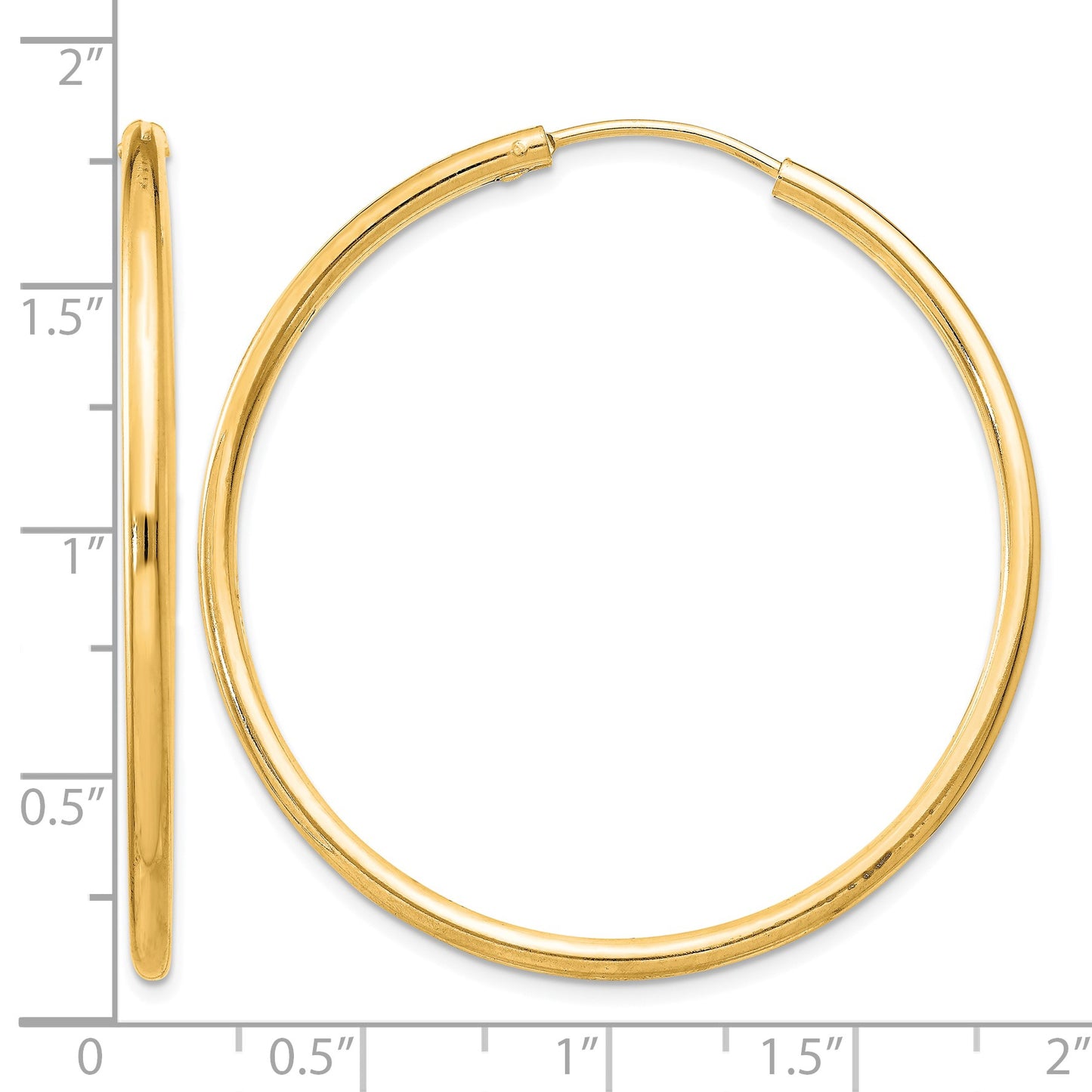 Sterling Silver Flash Gold-plated 2mm Endless Hoop Earrings
