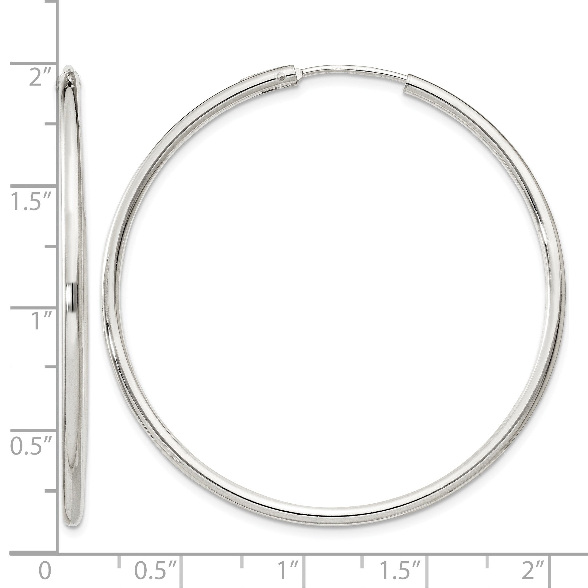 Sterling Silver 2mm Hoop Earrings