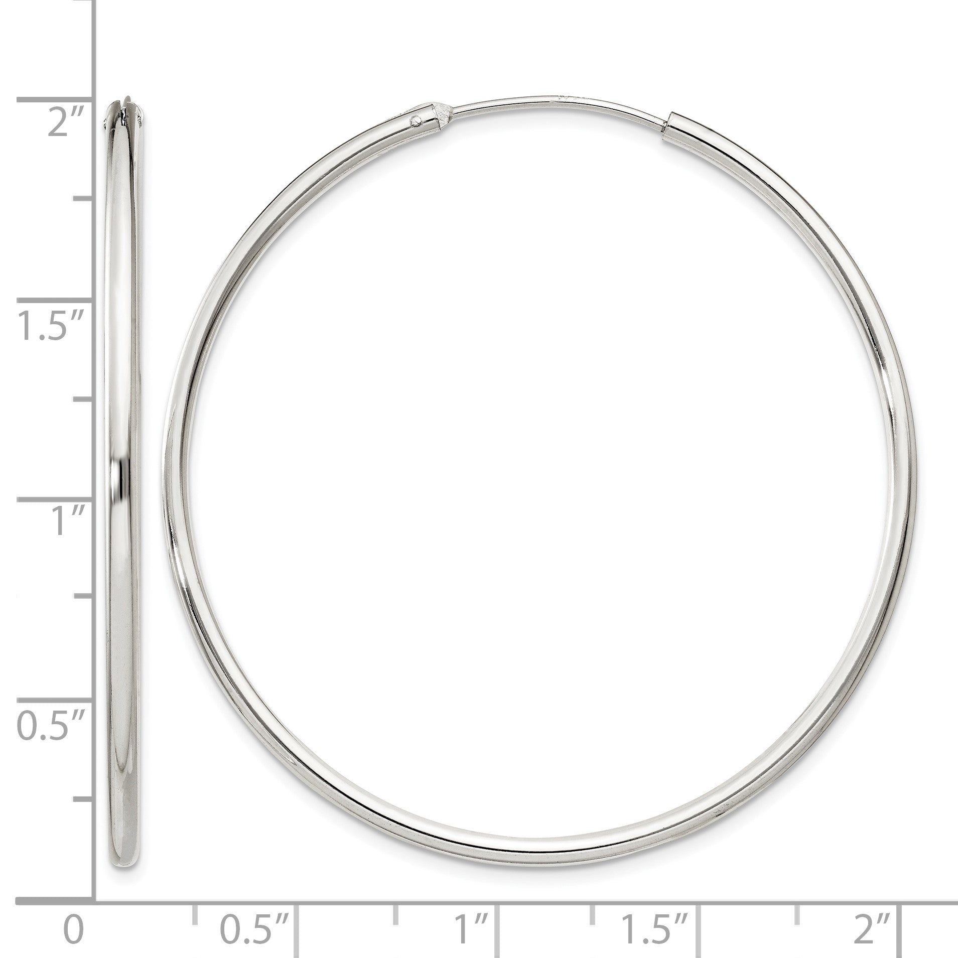 Sterling Silver 2mm Hoop Earrings