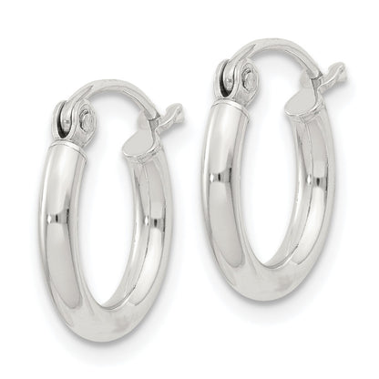 Sterling Silver 2mm Round Hoop Earrings