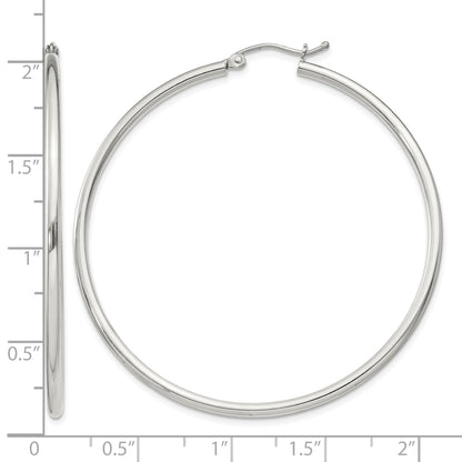 Sterling Silver 2mm Round Hoop Earrings