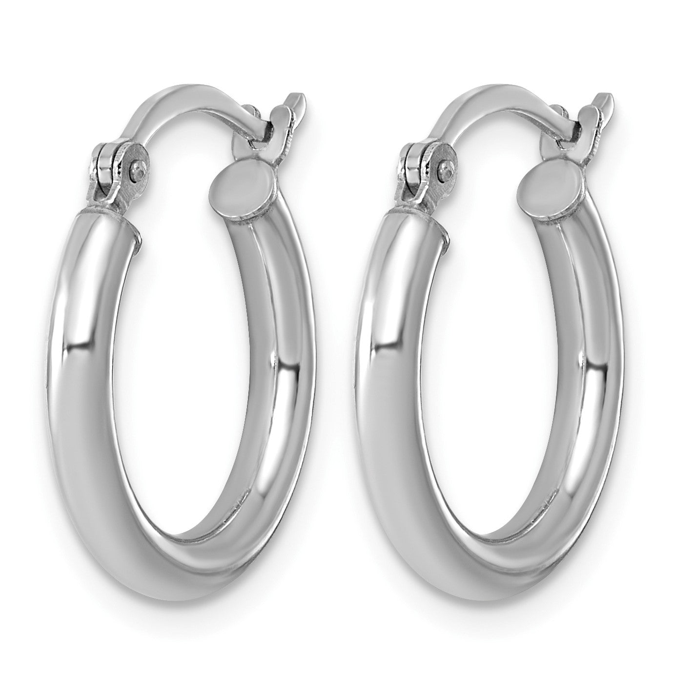 Sterling Silver Rhodium-plated 2.5mm Round Hoop Earrings