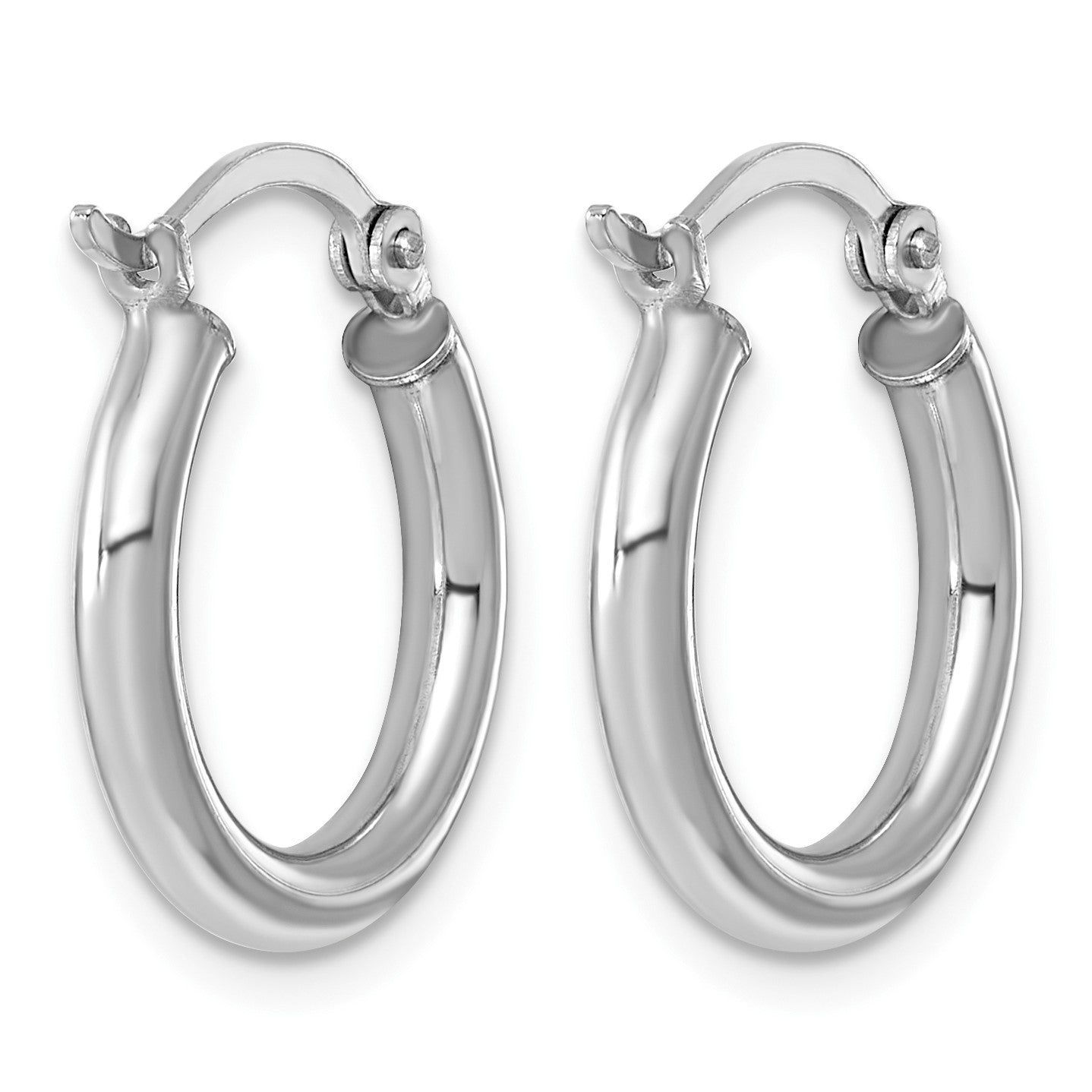 Sterling Silver Rhodium-plated 2.5mm Round Hoop Earrings