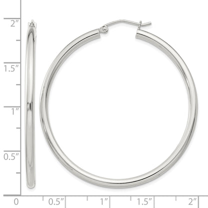 Sterling Silver 2.5mm Round Hoop Earrings