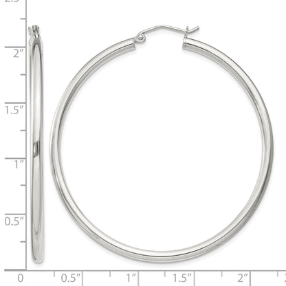 Sterling Silver 2.5mm Round Hoop Earrings