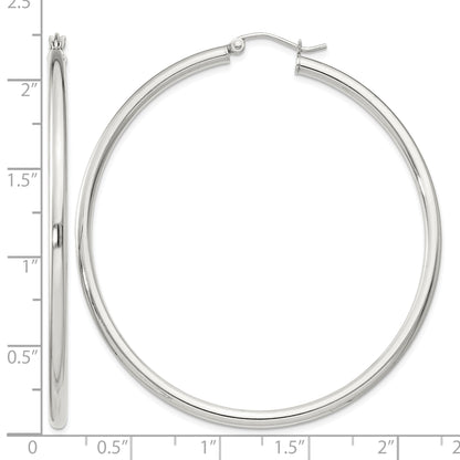 Sterling Silver 2.5mm Round Hoop Earrings