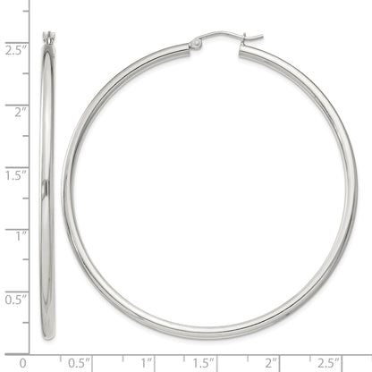 Sterling Silver 2.5mm Round Hoop Earrings