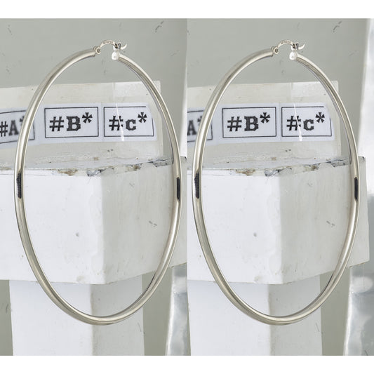 Sterling Silver Rhodium-plated 2.5mm Round Hoop Earrings