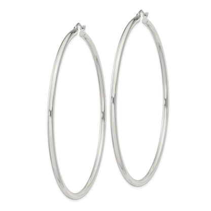 Sterling Silver 2.5mm Round Hoop Earrings