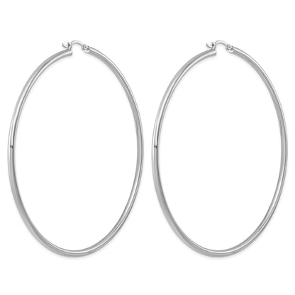 Sterling Silver Rhodium-plated 2.5mm Round Hoop Earrings