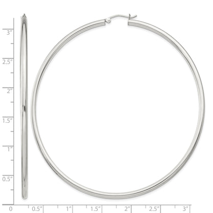 Sterling Silver 2.5mm Round Hoop Earrings