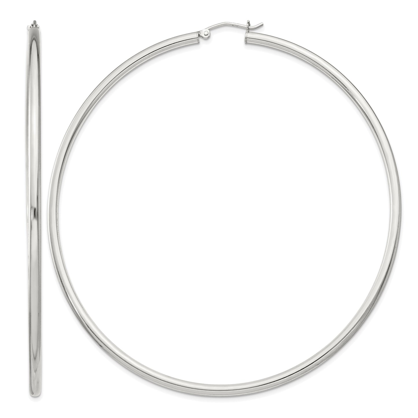 Sterling Silver 2.5mm Round Hoop Earrings